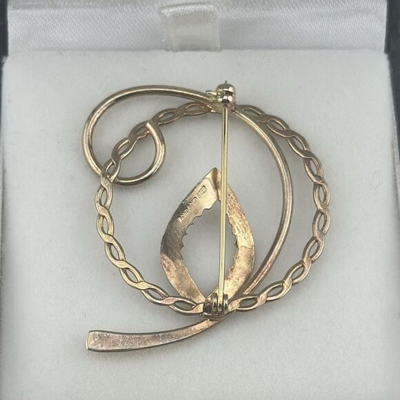 Stunning gold tone solid Sterling silver 925 Bond Boyd brooch - Picture 2 of 3